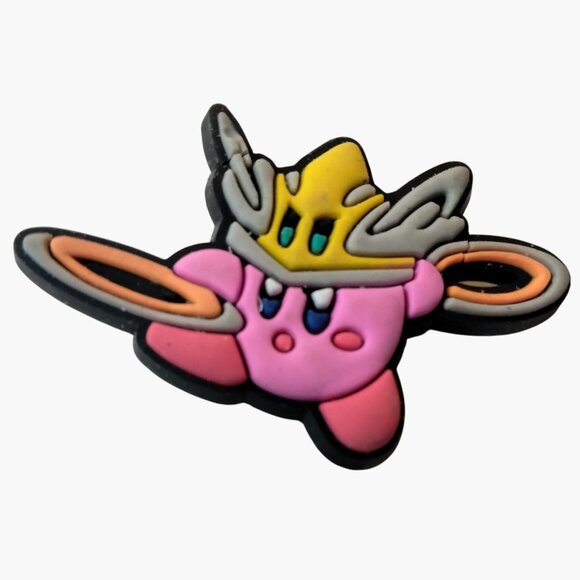 Kirby Rubber Shoe Charm Accessory Pink Yellow - Picture 1 of 3